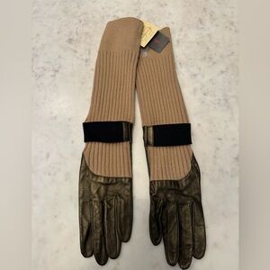 NWT Echo Design Leather Long Gloves Size Large
